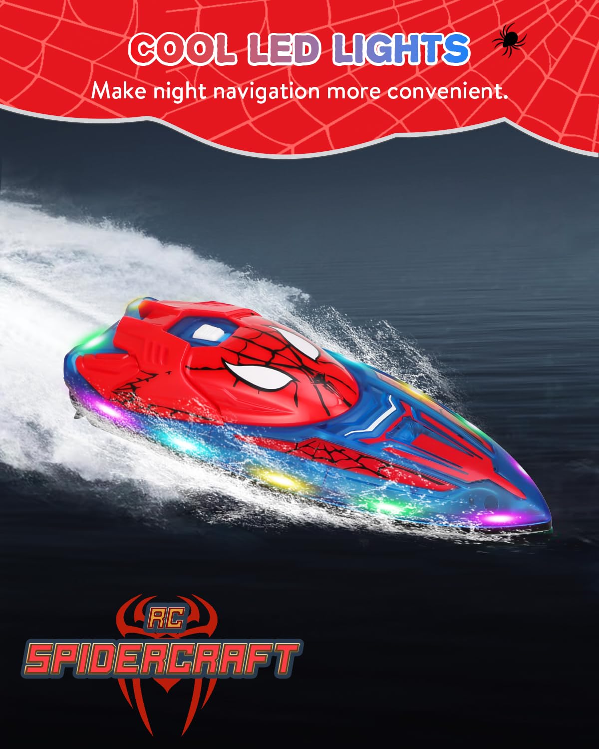 Fullware Spider Hero RC Boat side view highlighting sleek profile for quick turns