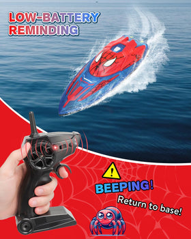 Fullware Spider Hero RC Boat spray function adds splashy play