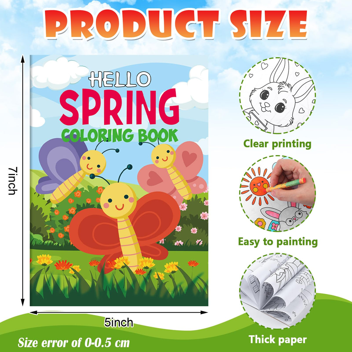 Fulmoon Spring mini coloring books pages show charming spring scenes for focused coloring.