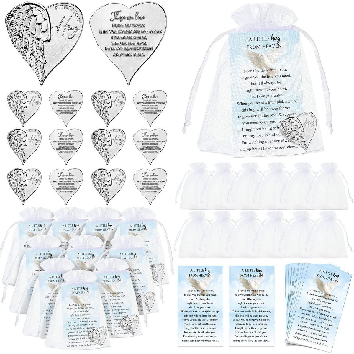 Fumete angel token heart coin front, a touching keepsake for remembrance.