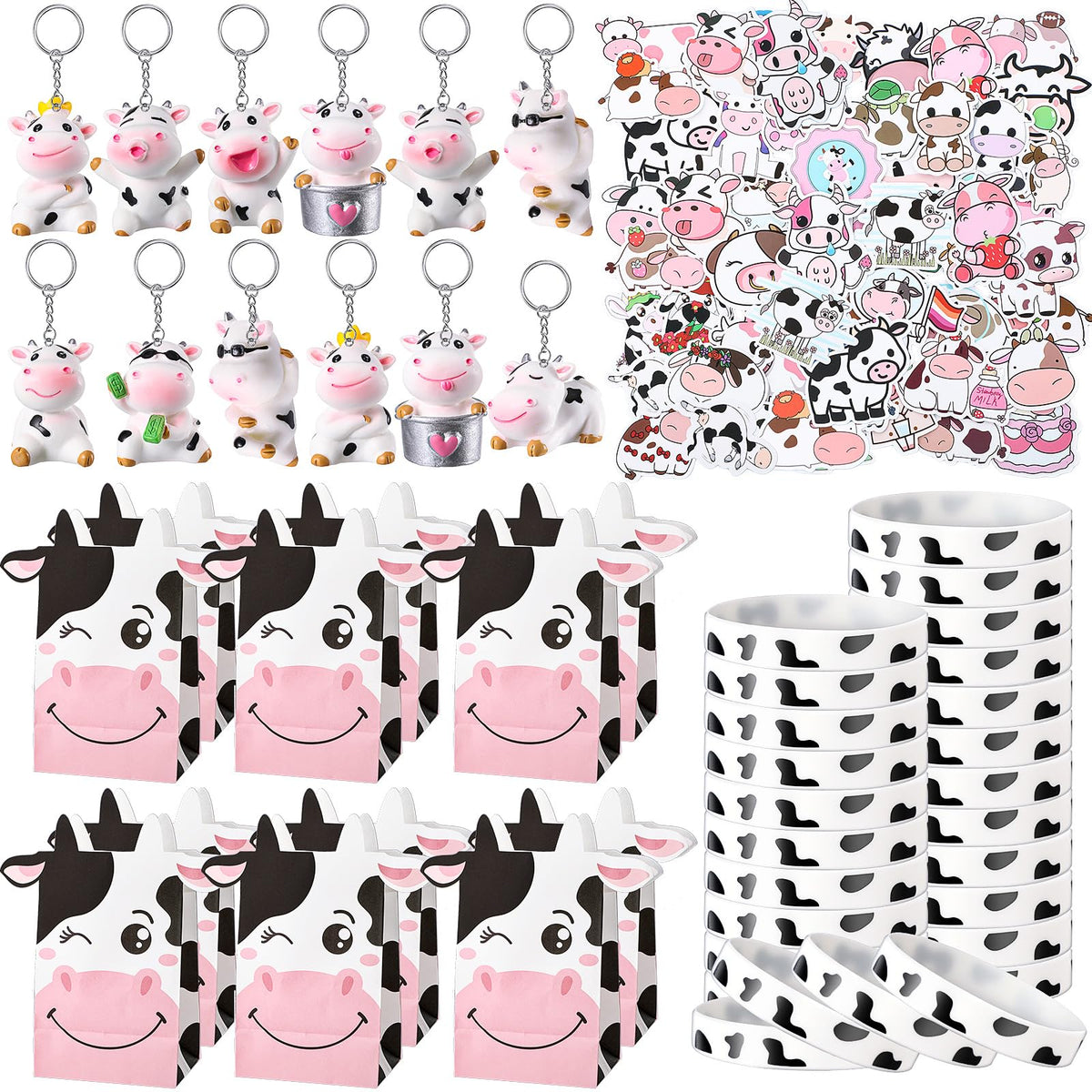 Fumete cow keychain set to stylishly organize bags and keys