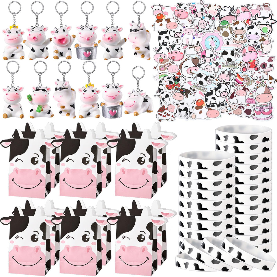Fumete cow keychain set to stylishly organize bags and keys
