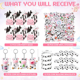 Fumete cow print gift bags ready for party favors