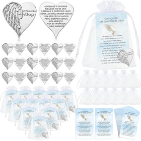 Fumete heart token coins with angel feather design, a meaningful keepsake for loved ones