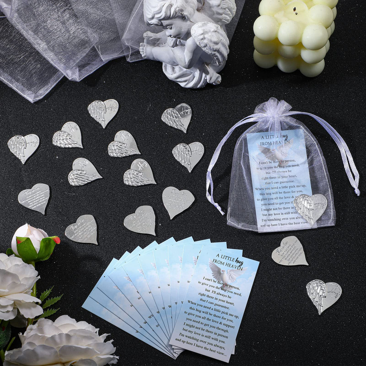 Fumete organza bag close-up, delicate packaging for keepsakes.