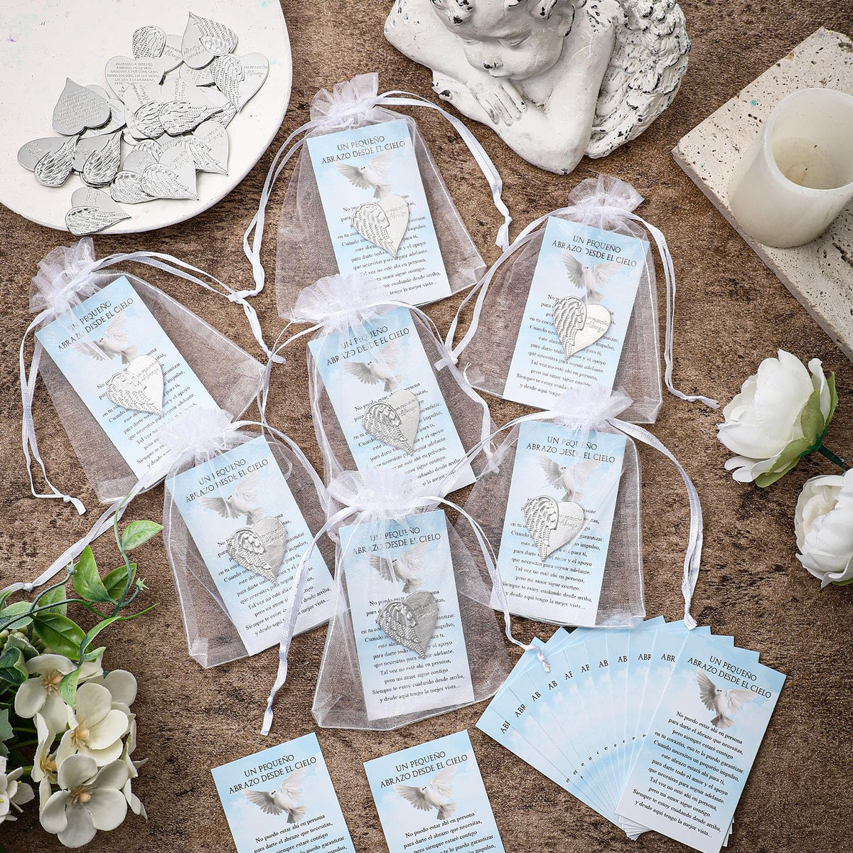 Fumete transparent organza bags for elegant keepsake presentation