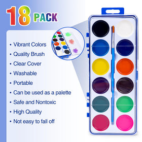 FUMILE 12 bright colors watercolor set for classroom painting.