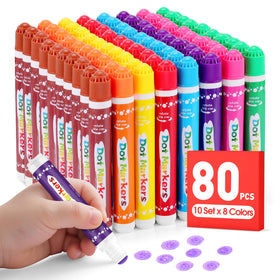 FUMILE dot markers 80-pcs set for vibrant kid-friendly art projects.