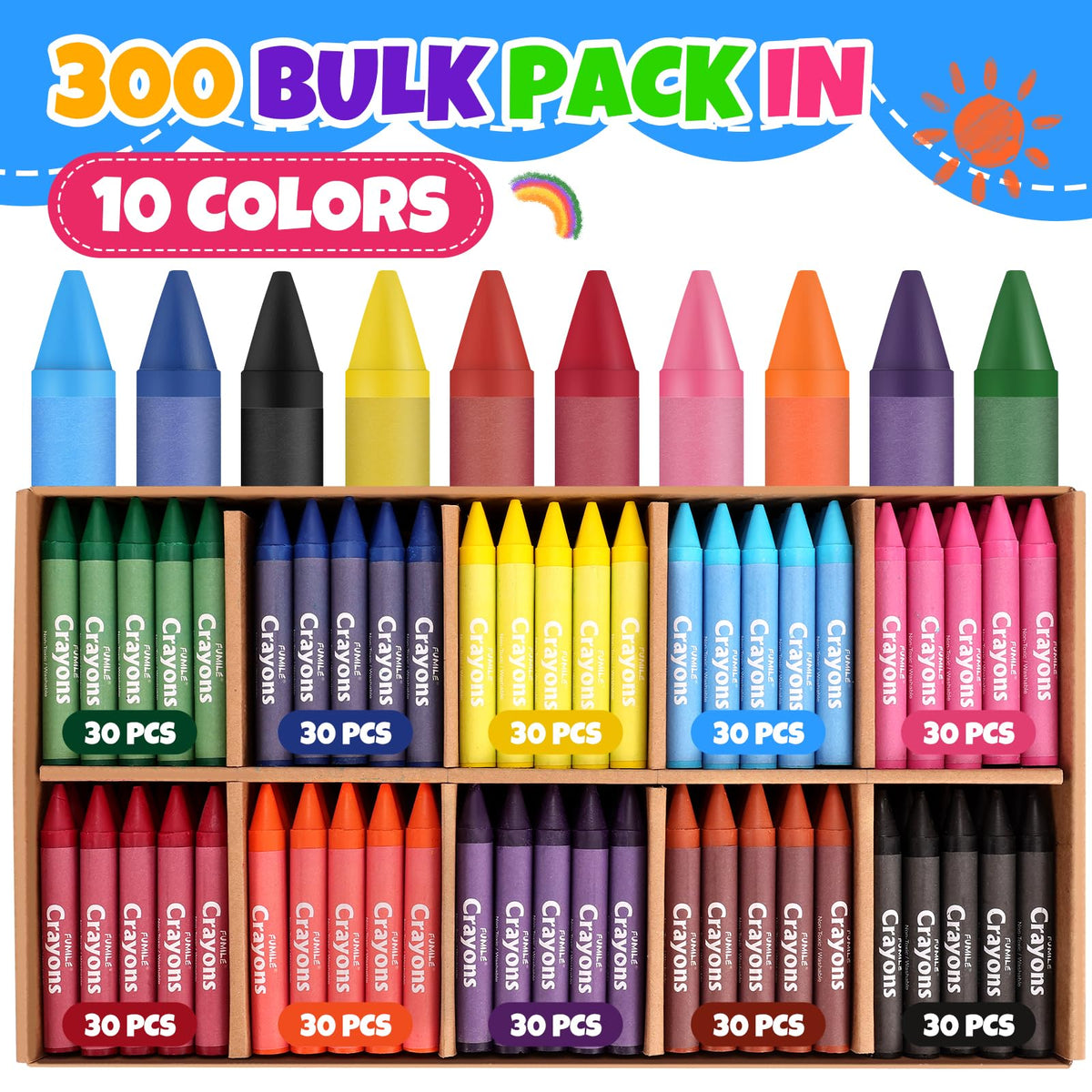 FUMILE unbreakable crayons designed for durable toddler use