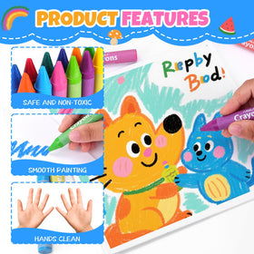 FUMILE washable crayons safe for skin and easy cleanup
