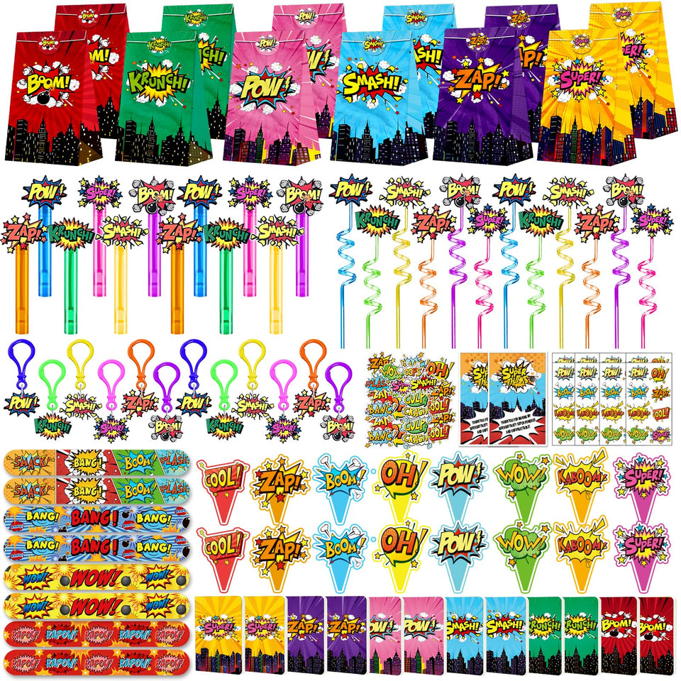 Fumogym hero party bundle with colorful decor and rewards for kids.
