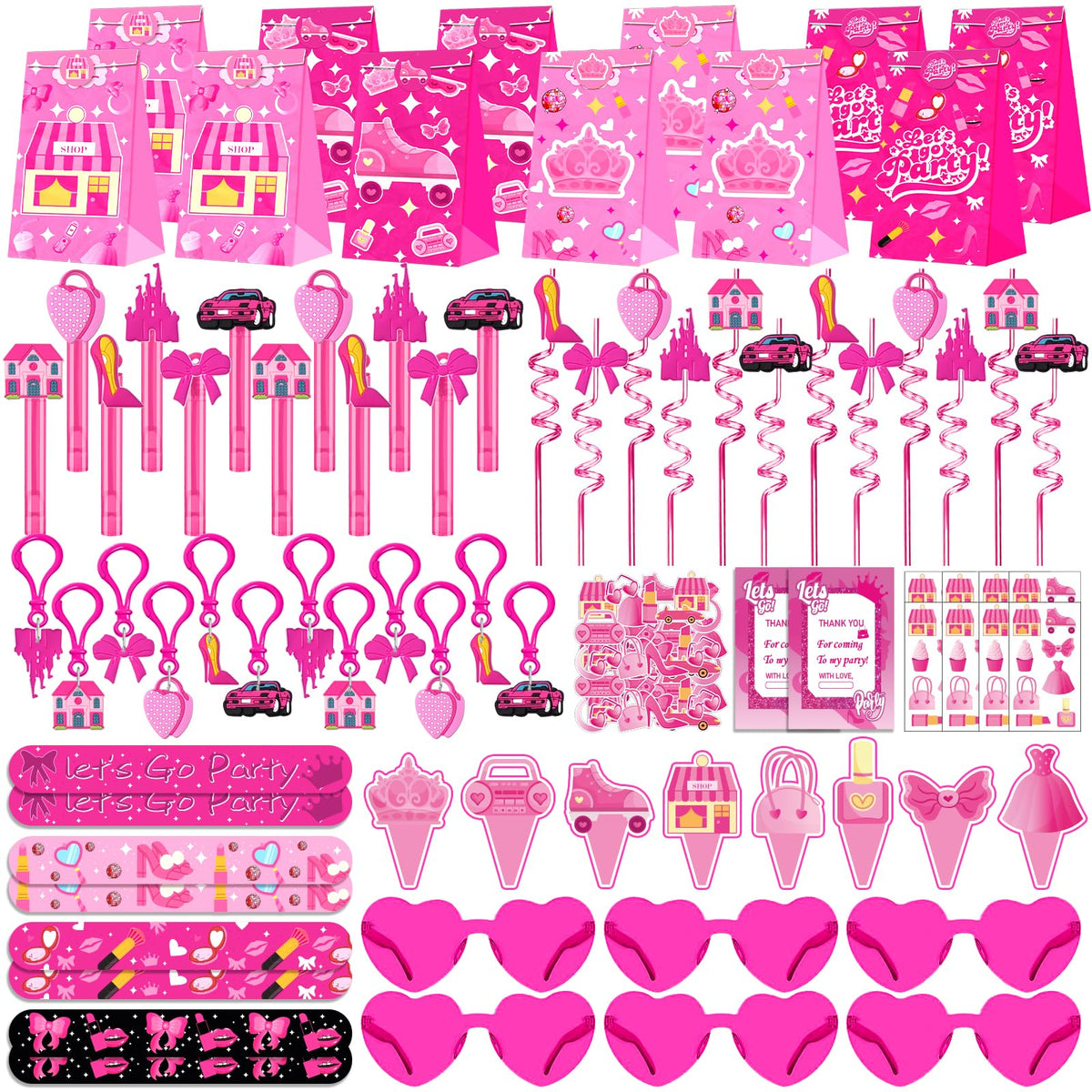 Fumogym pink princess glasses for festive photos and kid-friendly party favors.