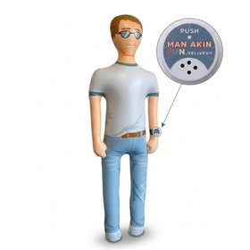 Fun Delivery Man Akin with 15 phrases prompt for quick reactions at events