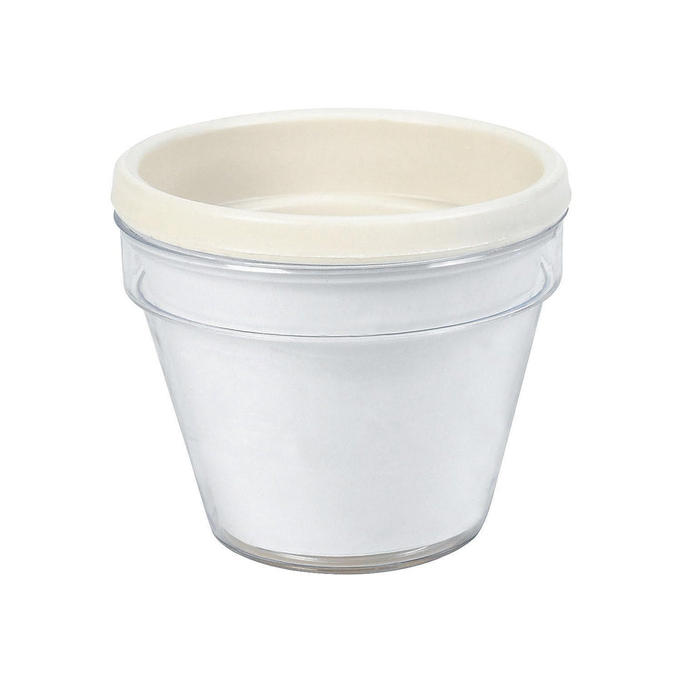 Fun Express 12 white plastic pots ready for painting and decorating.