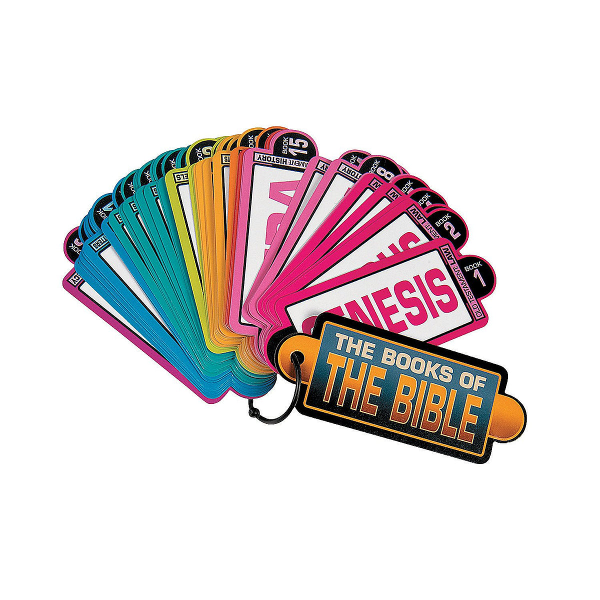 Fun Express Bible Study Guide Cards: 66-book set with color-coded organization for easy study.