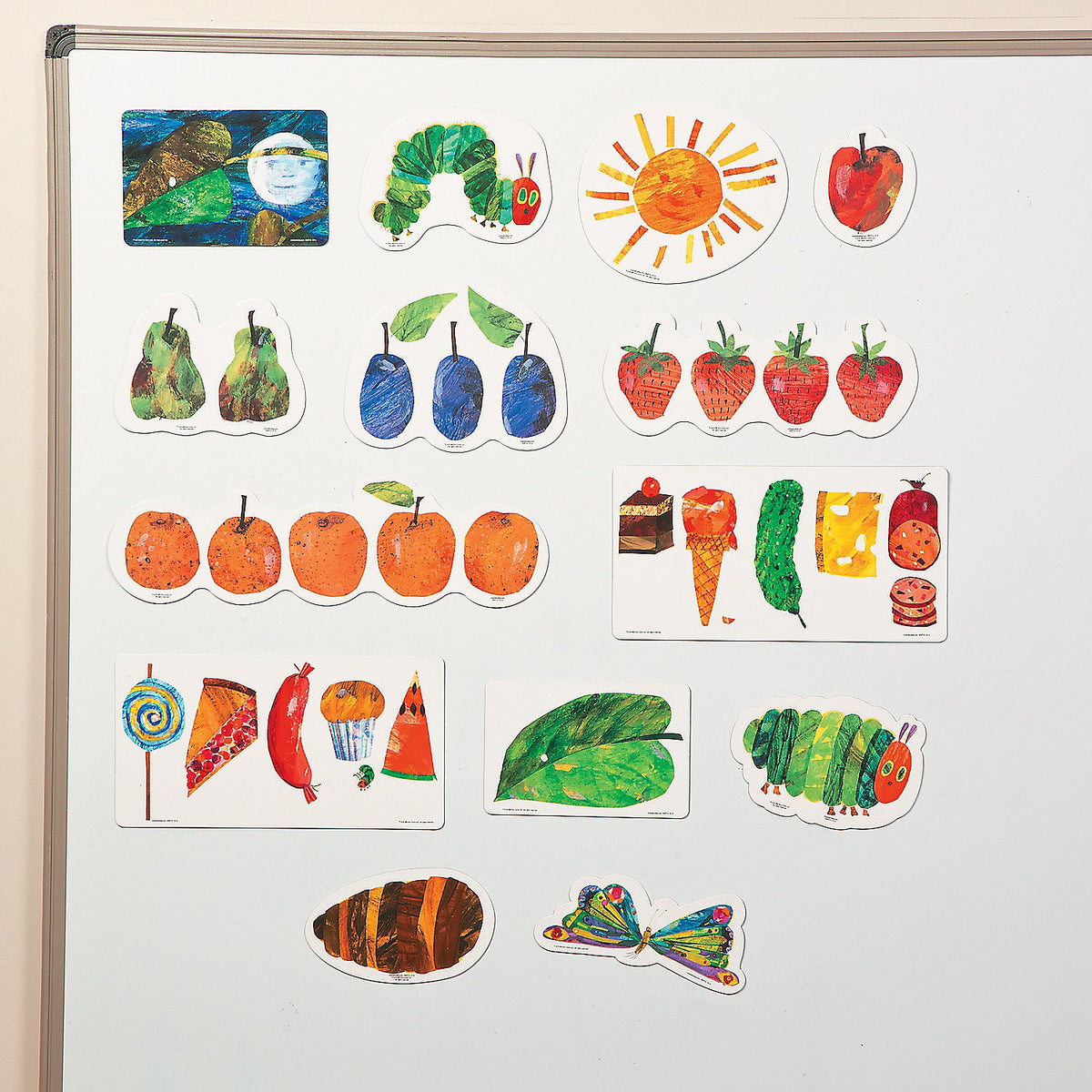 Fun Express Eric Carle Hungry Caterpillar magnets set of 14 for interactive storytelling and early literacy