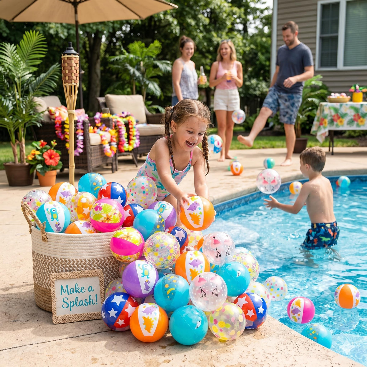 Fun Express inflatable beach balls for pool games and backyard fun