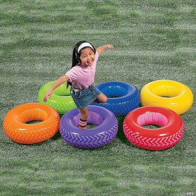Fun Express inflatable obstacle tire red for classroom and gym use
