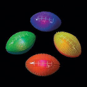 Mini football measures 3x2 inches with soft foam feel for small hands