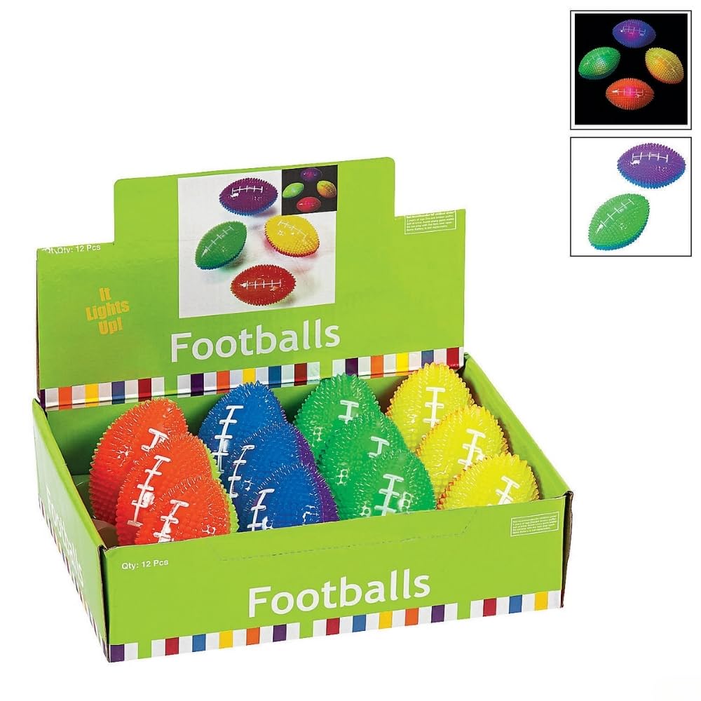 Backyard play with Fun Express light-up mini footballs in action