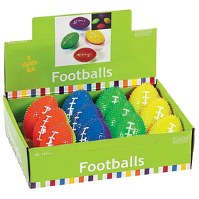 Bulk gift-pack of Fun Express light-up mini footballs for parties
