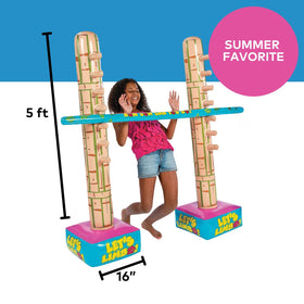 Fun Express limbo assembly in progress, quick setup for party games.