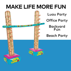 Fun Express limbo at a backyard party for all ages.