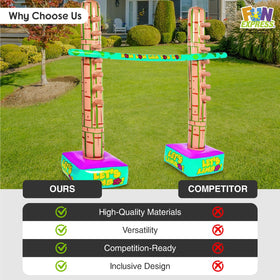 Fun Express limbo ready for outdoor fun and reliable stability.