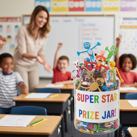 Fun Express Mega Bendable Cow figure, durable fidget toy for desks and rewards.