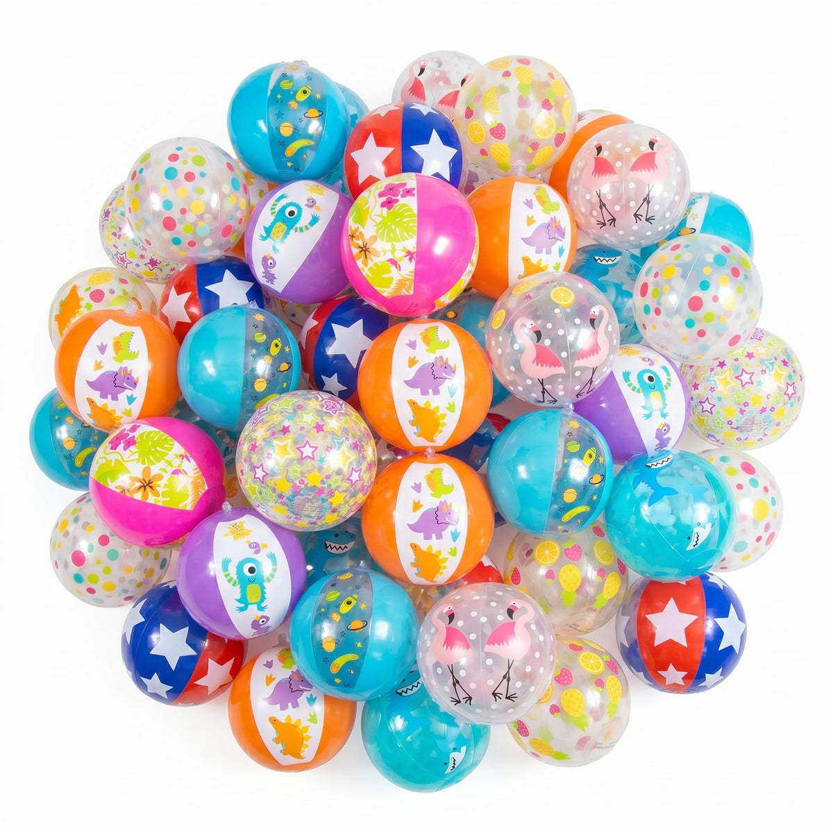 Fun Express mini beach balls 50-pack in assorted colors for safe catching and play