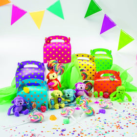 Fun Express neon monkeys in classroom games and office events.