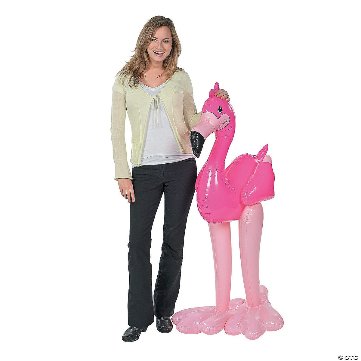 Fun Express pink flamingo pool float ideal for photo ops and tropical party vibes.