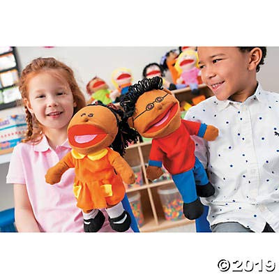 Fun Express puppets support dramatic play, boosting social skills and imagination in class.