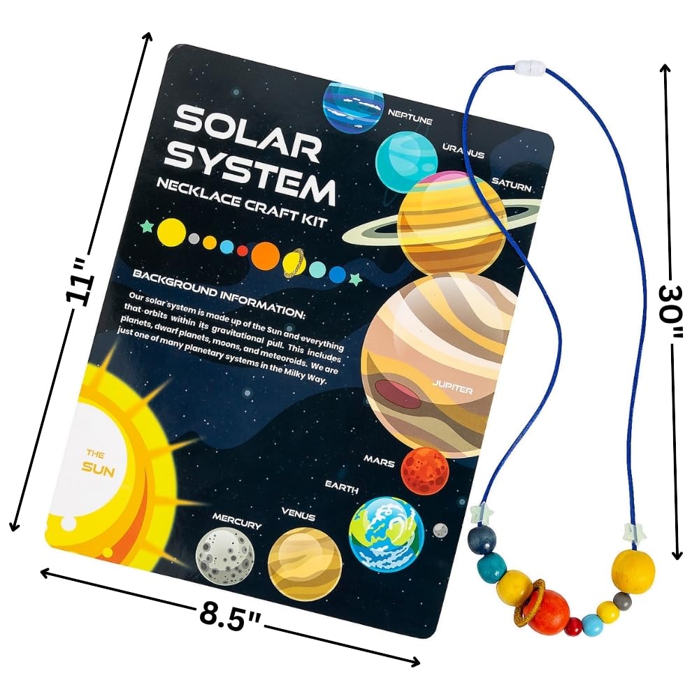 Fun Express Solar System Necklace Kit assembly helps kids create a wearable science keepsake