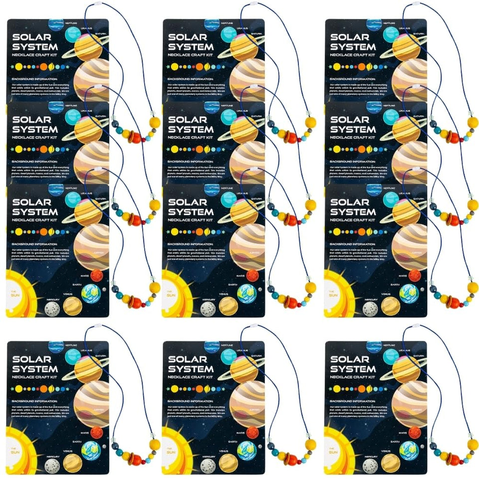 Fun Express Solar System Necklace Kit items with beads and cord for hands-on learning
