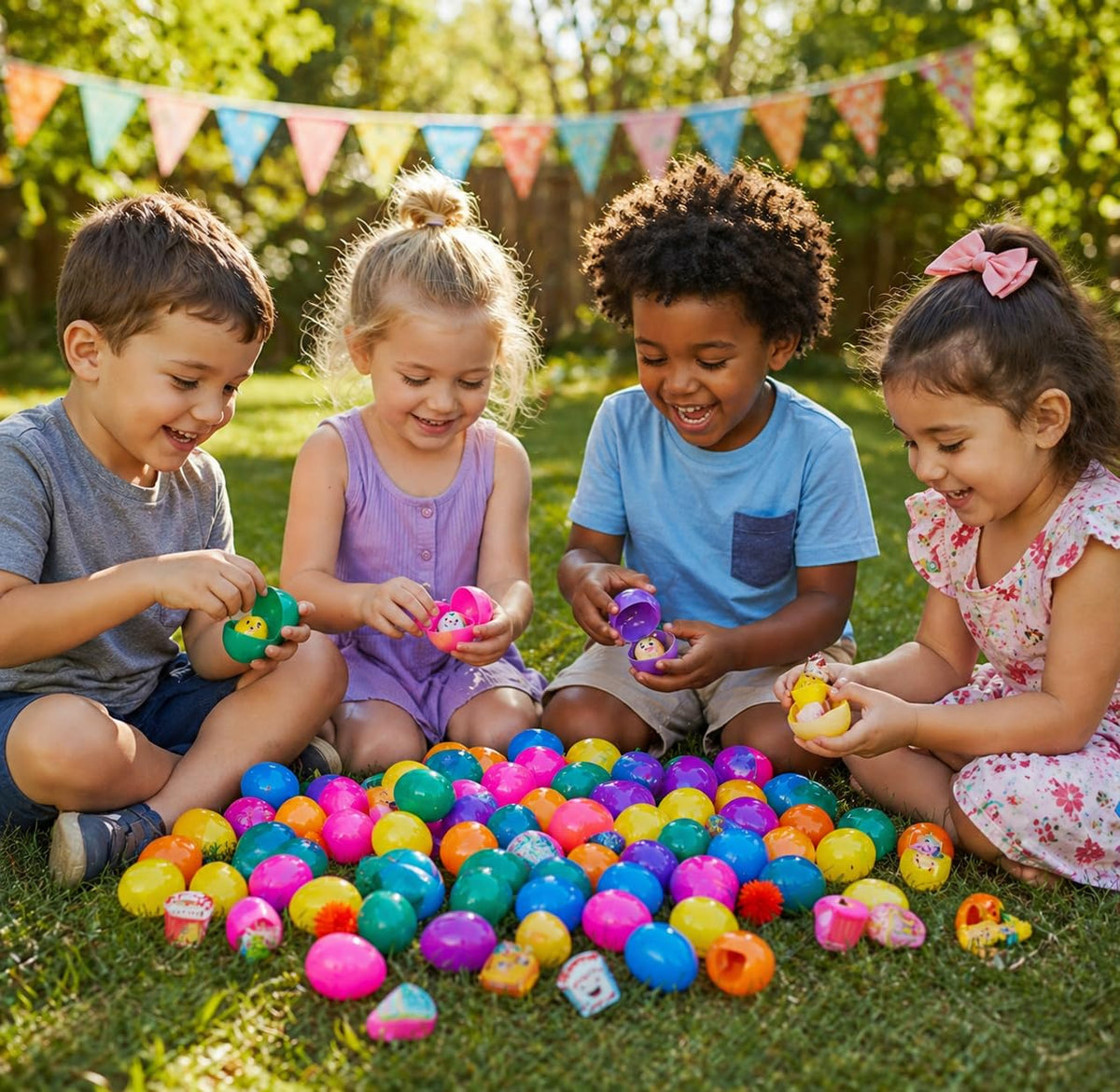 Fun Express surprise eggs showcasing prisms and butterfly counters for educational play.