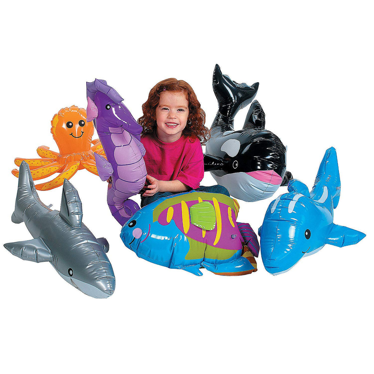 Fun Express Under The Sea dolphin inflatable adds playful table décor for birthdays