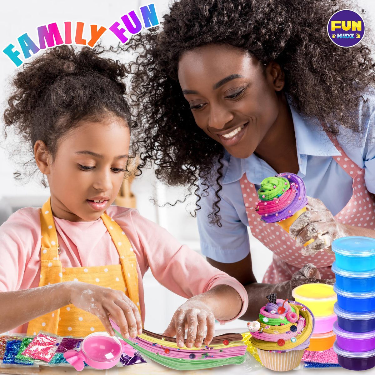 FUN KIDZ butter slime swirl resembling ice cream softness.