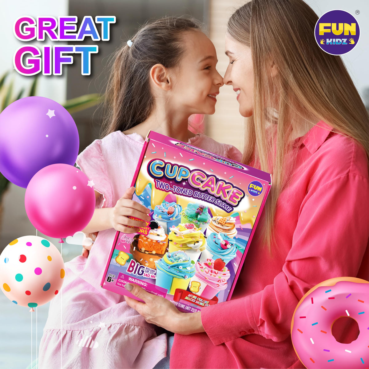 FunKidz colorful slime collection with varied shades.