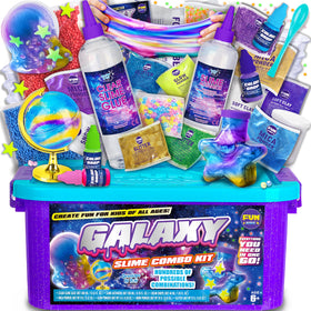 FunKidz Galaxy Slime Kit cover with vibrant cosmic colors, ideal for imaginative play.