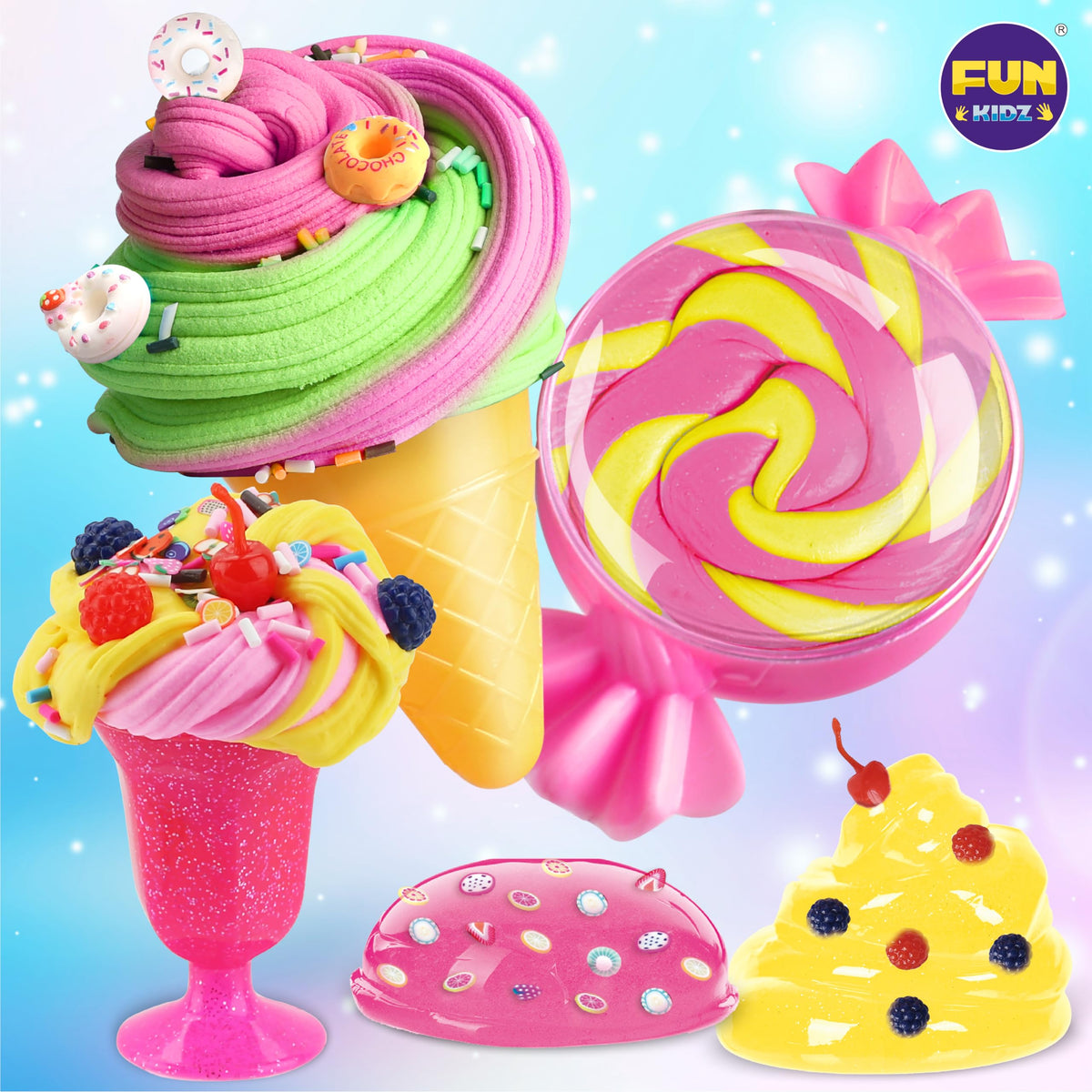 FUN KIDZ gift butter slime kit charms and accessories spark decoration ideas