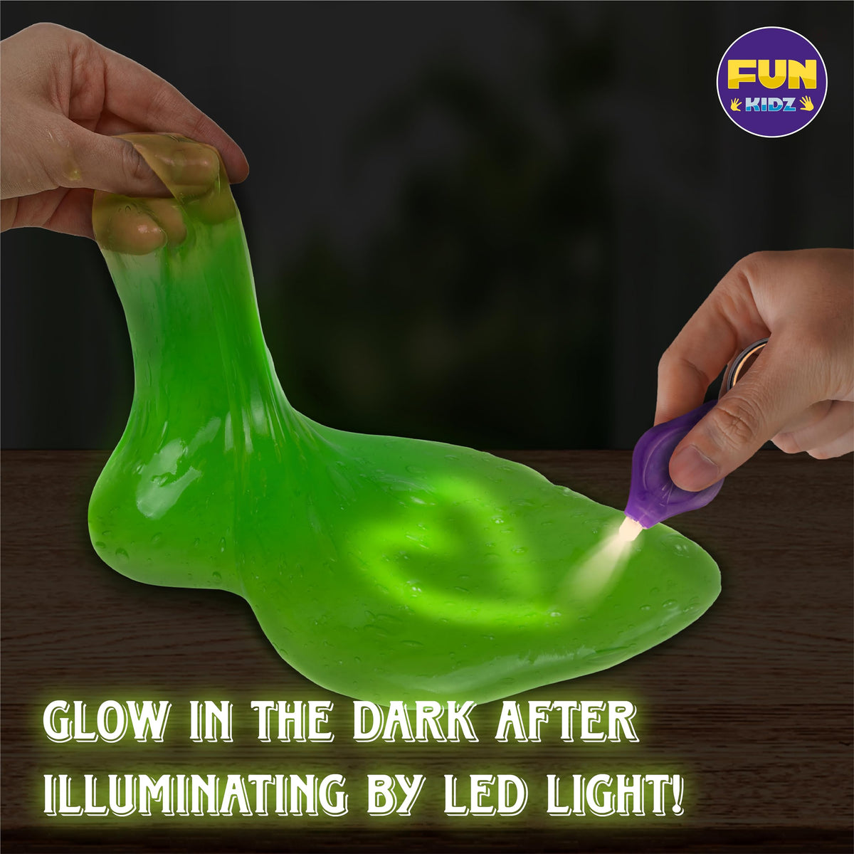 FUN KIDZ Glow slime dust cleaner use for keyboards and desks.