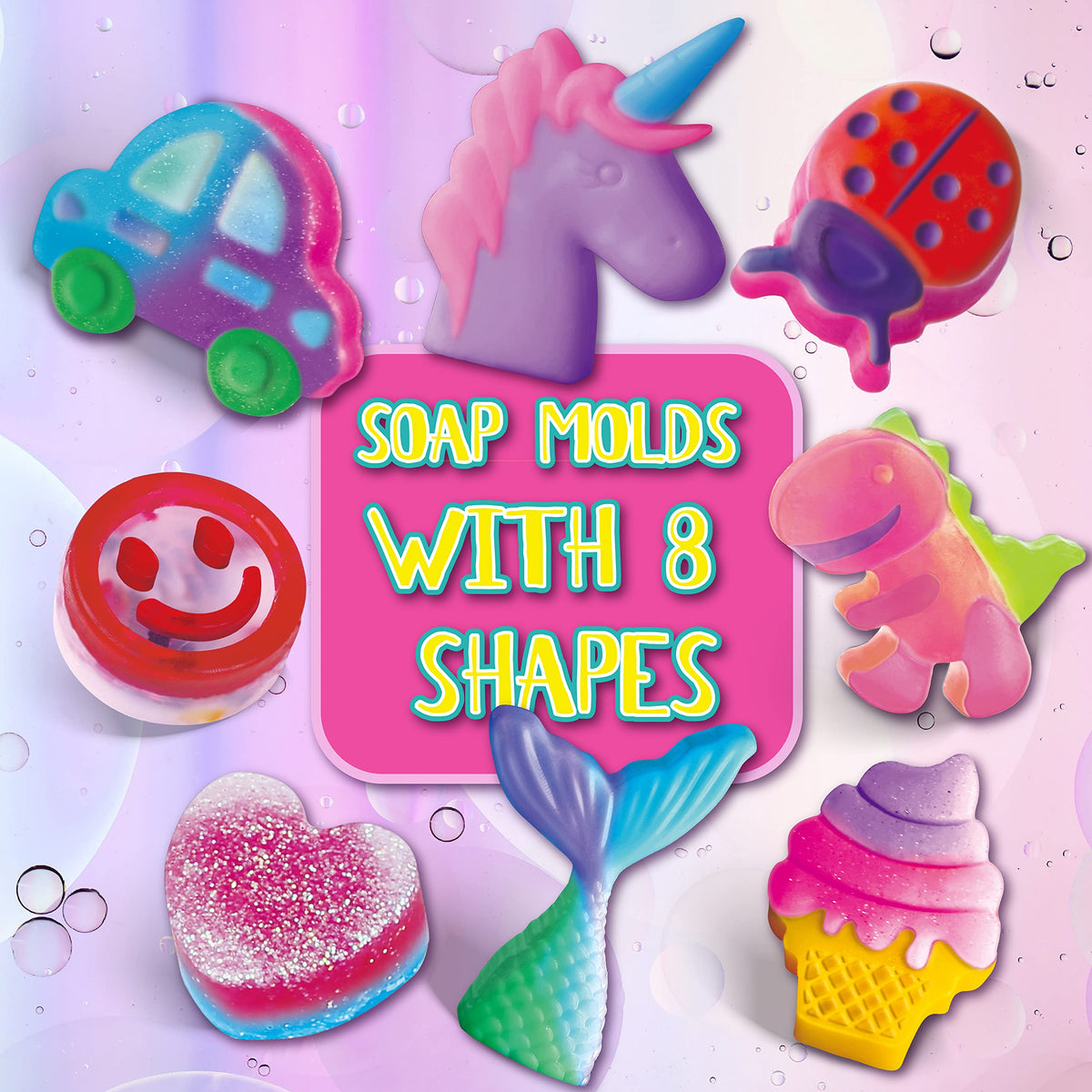 FUN KIDZ soap kit mermaid tail shape promotes color mixing and creative science play