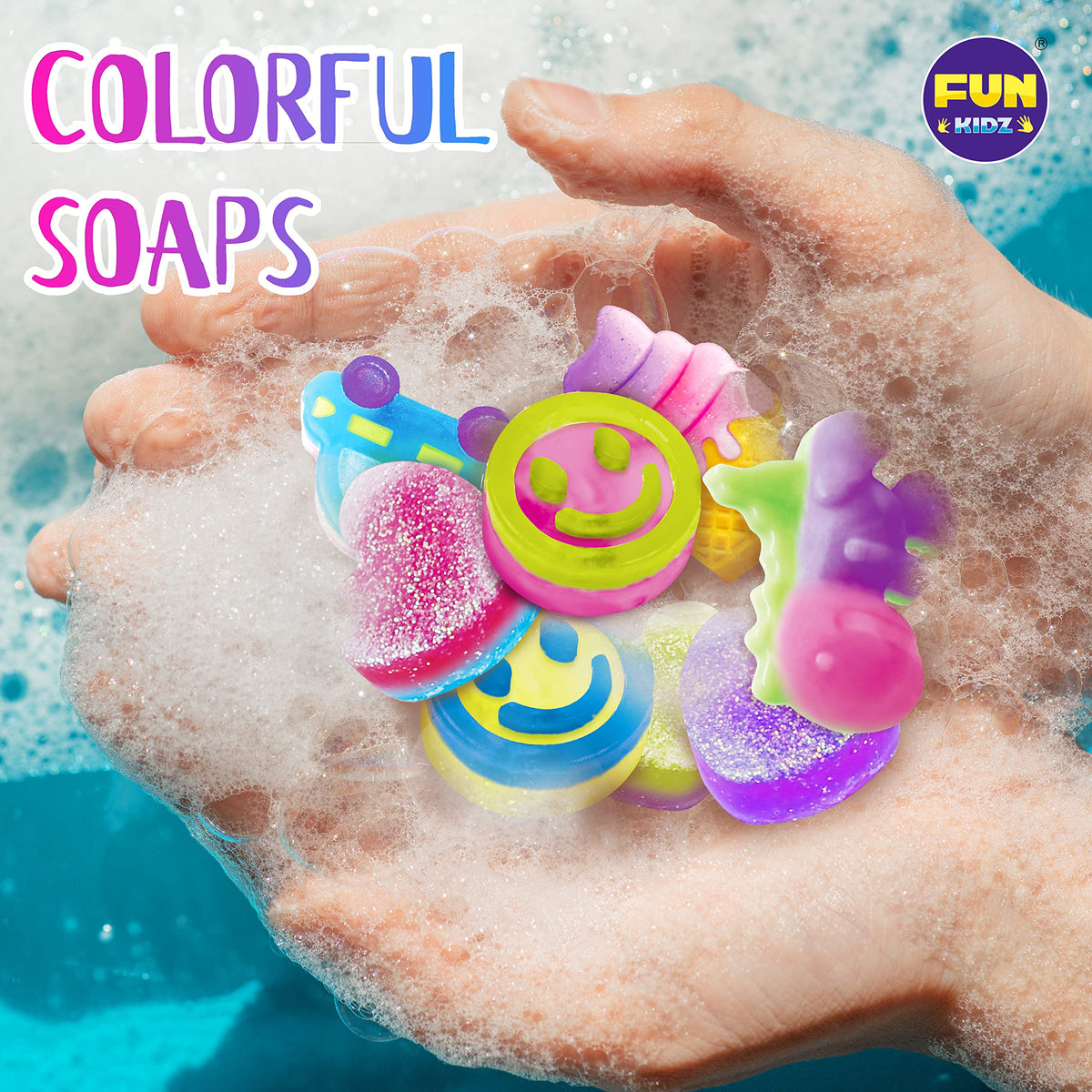 FUN KIDZ soap kit smiling face shape brings cheerful bath-time creativity