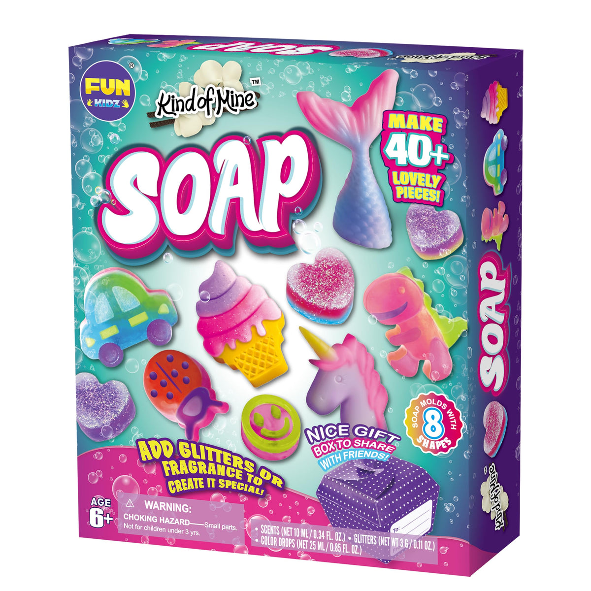 FUN KIDZ soap kit unicorn shape for imaginative play and DIY spa crafts