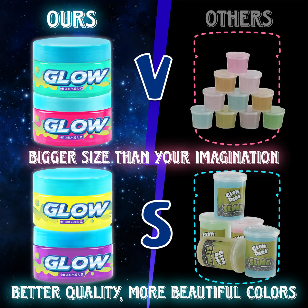 FUN KIDZ Neon Slime Glow in Dark close-up shows luminous texture.