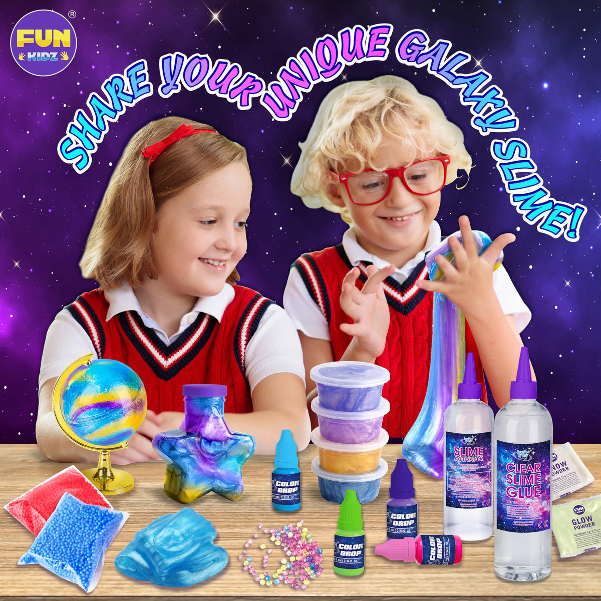 FunKidz slime mixing action demonstrates easy texture shaping and stretch.