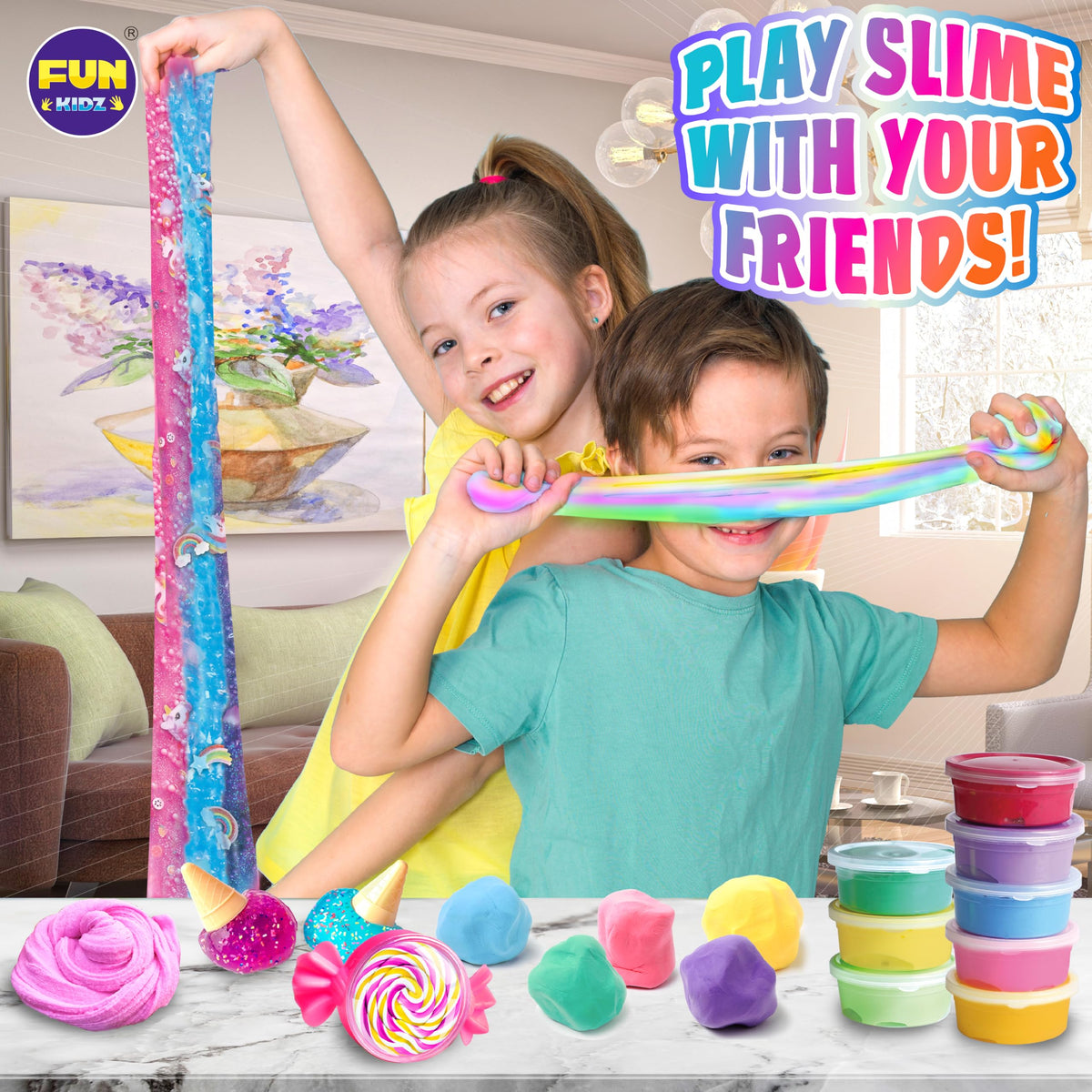FUN KIDZ snow slime looks fluffy and airy for sensory play.