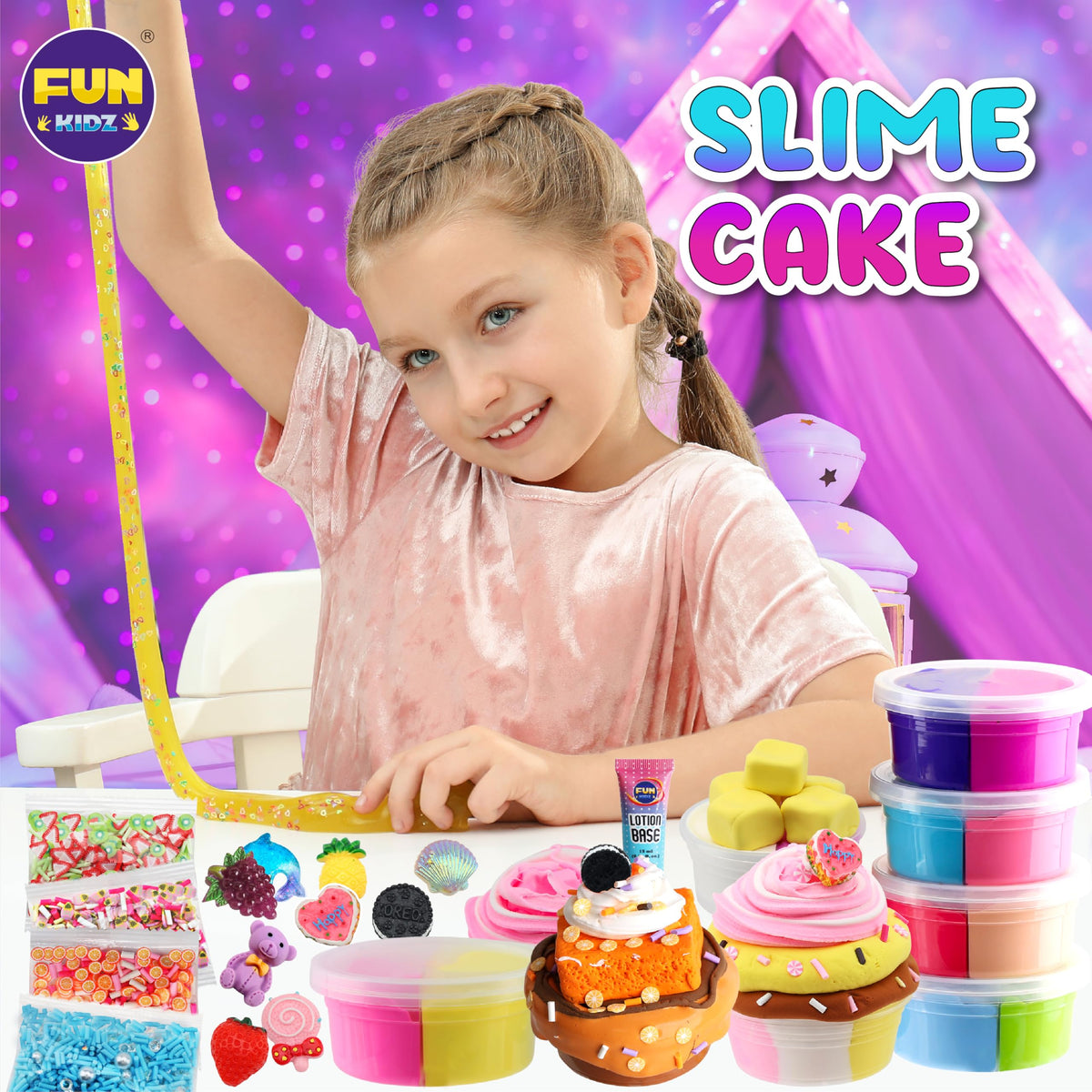FunKidz two-toned butter slime, side-by-side, shows creamy texture.