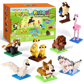 FUN LITTLE TOYS 12-pack mini animal building blocks collection for easy party distribution